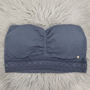 Lucky Brand Blue Floral Lace Bandeau Bralette - Size Medium